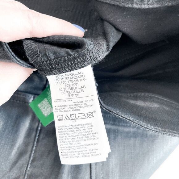 GAP Women's Jeans Vintage Slim Coated Sky High Rise True Black Foil Size 30 NWT - Picture 6 of 11